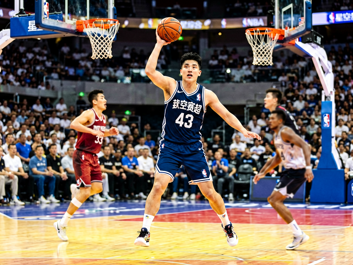 篮球赛场画面，呈现NBA、CBA等篮球联赛的赛事资讯